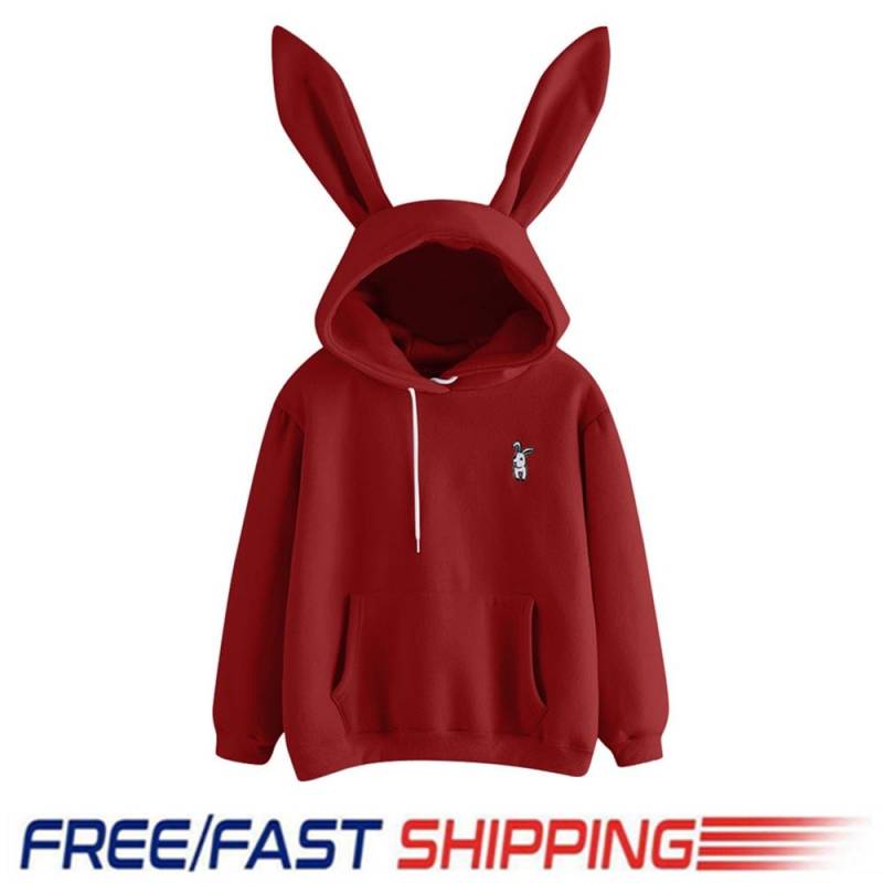 Bunny Ears Long Sleeve Pullover Casual Cute Hoodies