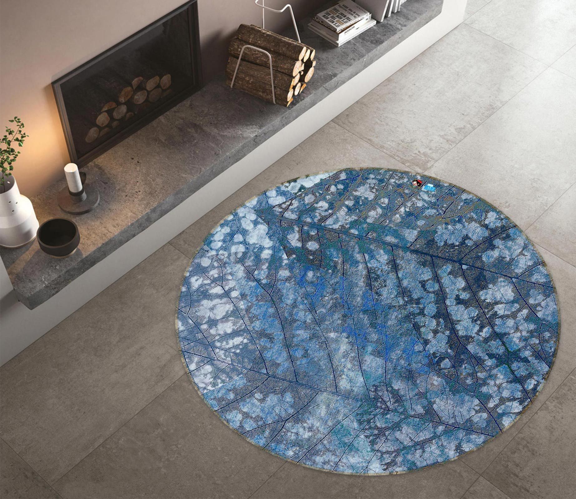 3D Gray Blue Texture 78145 Studio Metaflorica Rug Round Rug – Round Carpet Home Decor