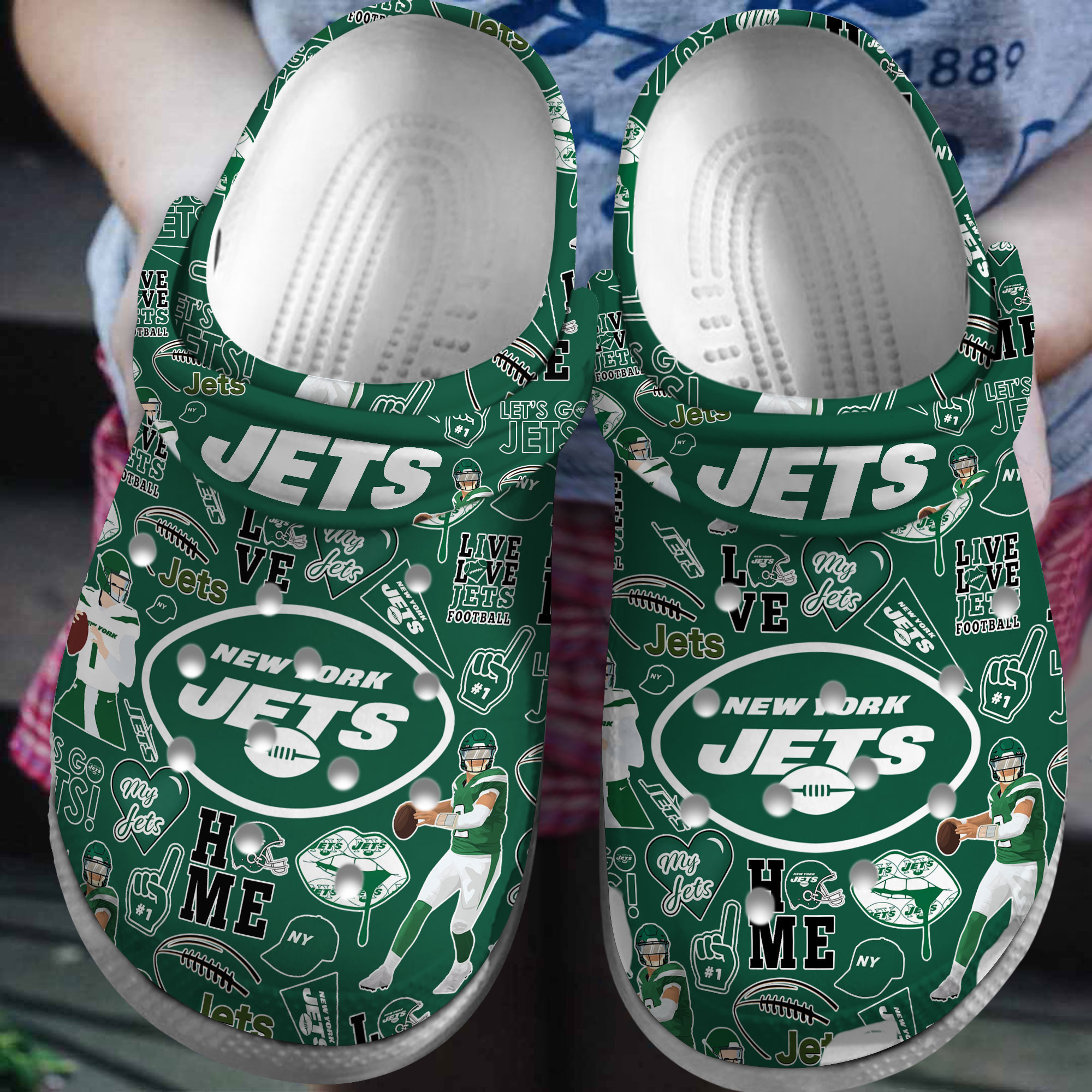 New York Jets NFL Sport Crocss Crocband Clogs Shoes Comfortable For Men Women and Kids