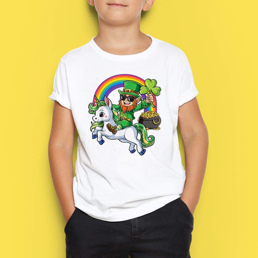 Kids Lepricorn Leprechaun Unicorn T Shirt St Patricks Day Boys Girls Youth T-shirt