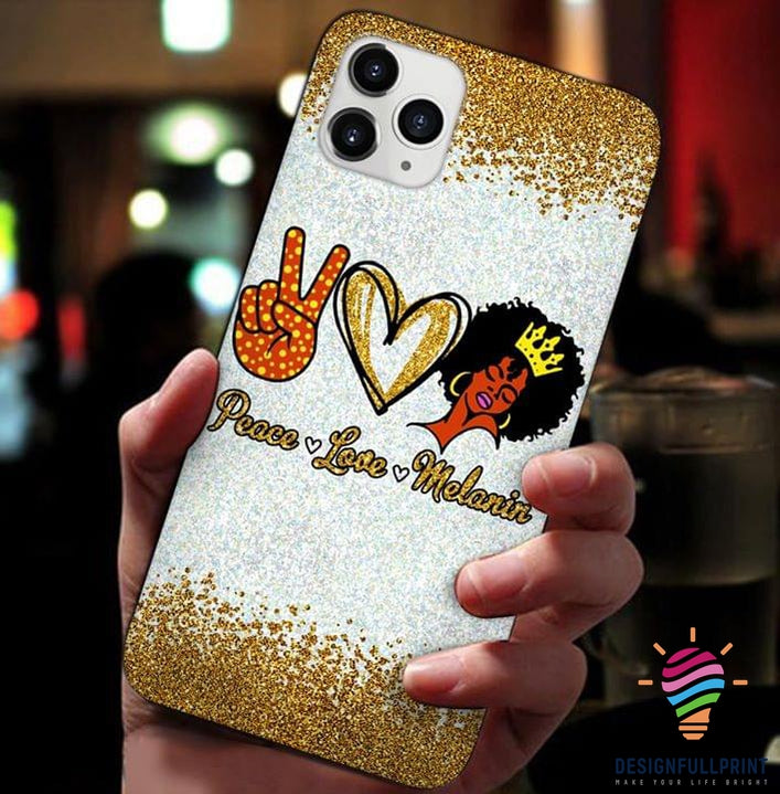 Black American Gift Frieden Liebe Melanin Print Phone Case Ln