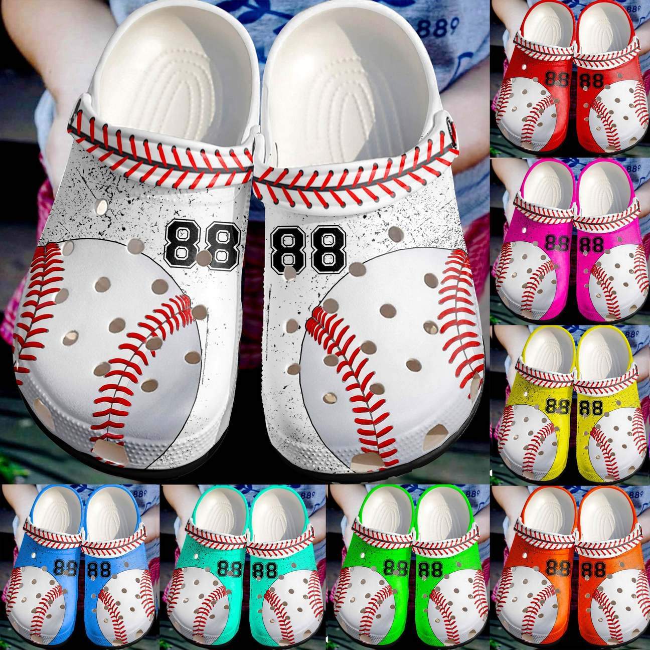 Baseball Personalized Clog, Custom Name, Text Love Baseball Mix Color, Fashion Style For Women, Men, Kid, Print 3D