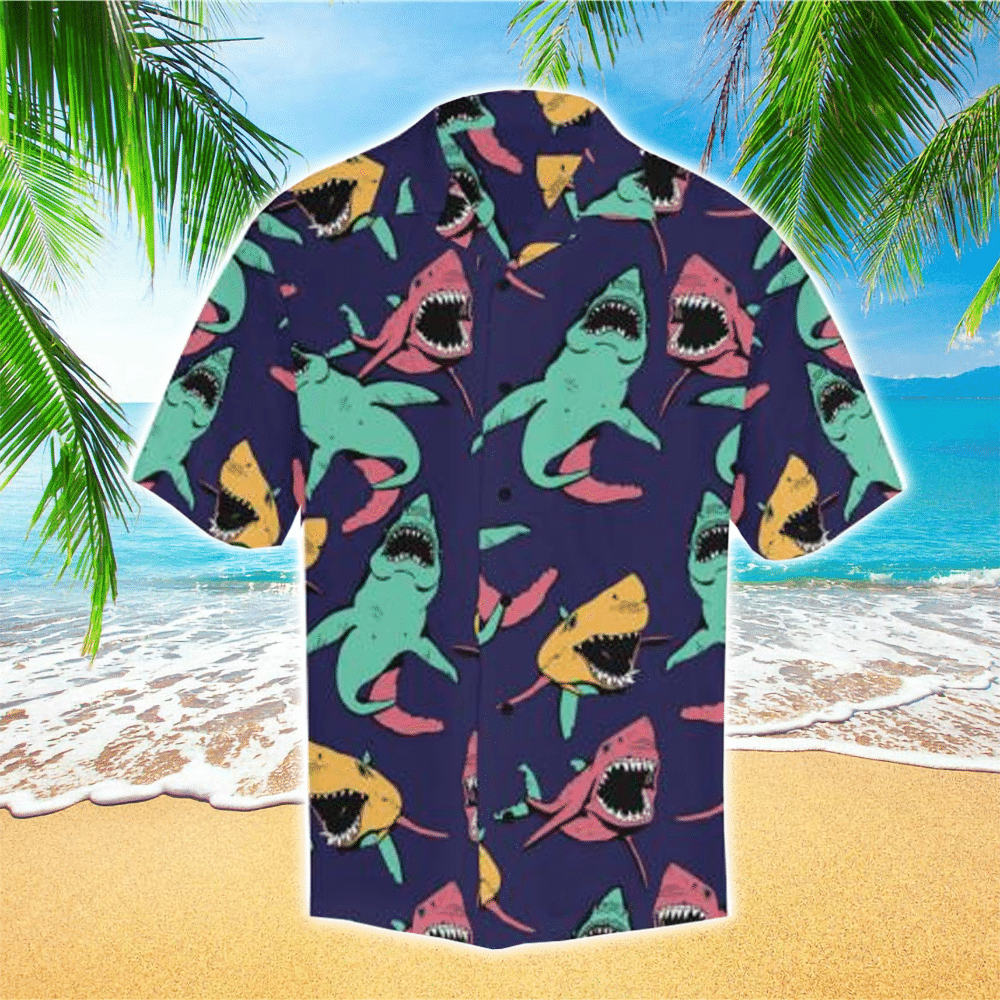 Waybackapparel Shark Lover Gifts 3D Hawaiian Shirt