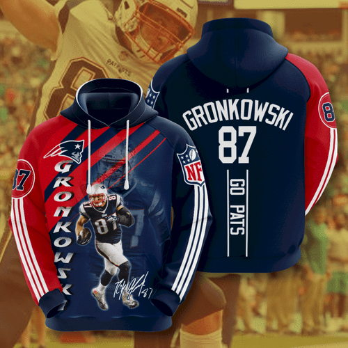 New England Patriots Rob Gronkowski 3D Hoodie Zip Sweatshirt Custom Full  personalize Personalized Trending Gift