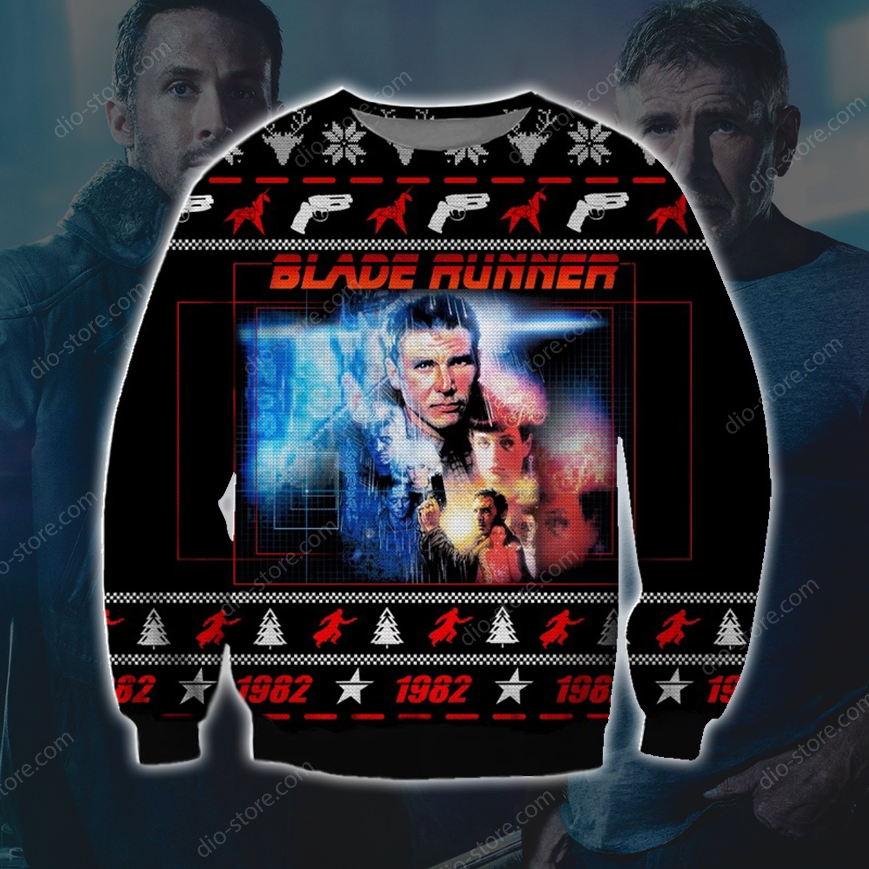 Blade Runner Knitting Pattern 3D Print Ugly Christmas Sweater Hoodie All Over Printed Cint10652