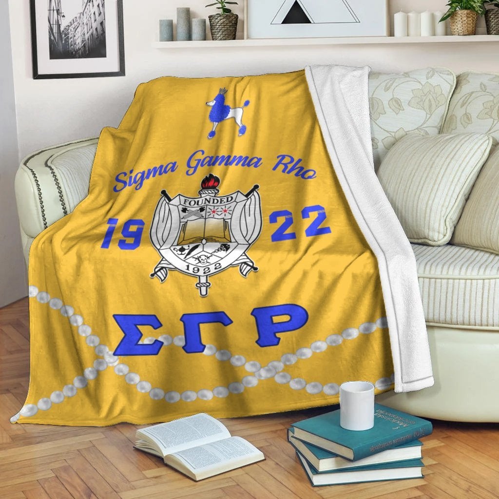 Wonderprint Home Set Sigma Gamma Rho Premium Blanket Yellow Tea Rose Version 02 Lt10