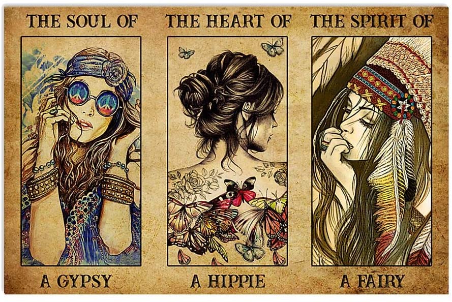 The Soul Of A Gypsy The Heart Of A Hippie The Spirit Of A Fairy Poster Print Perfect Ideas On Xmas Birthday Home Decor