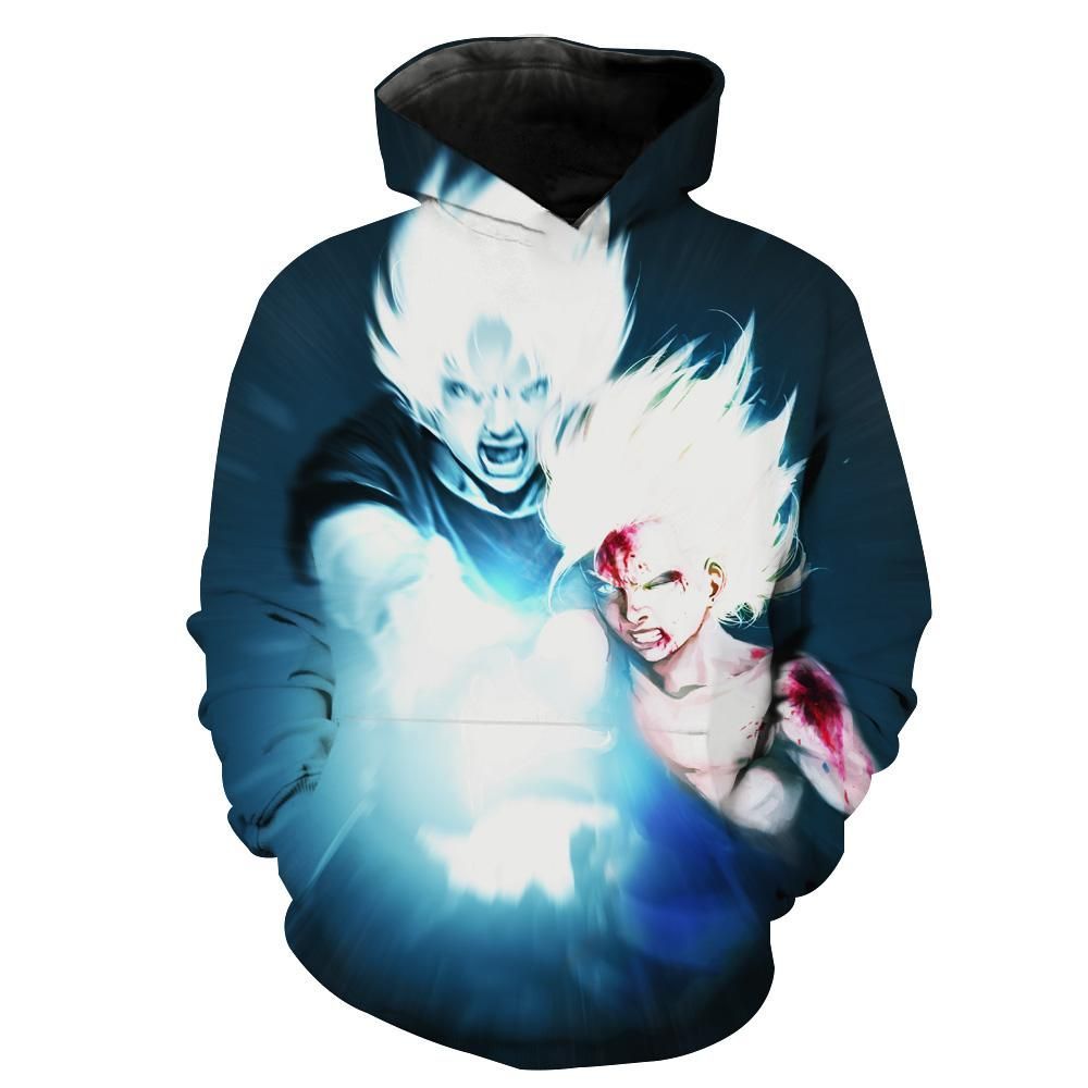 Goku And Gohan Kamehameha Dragon Ball Z Apparel 3D Pullover Hoodie, Bomber Jacket, Sweatshirt, T-Shirt