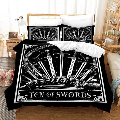 Tarot Ten Of Swords 15 Duvet Cover Pillowcase Home Decor 3D Bedding Set