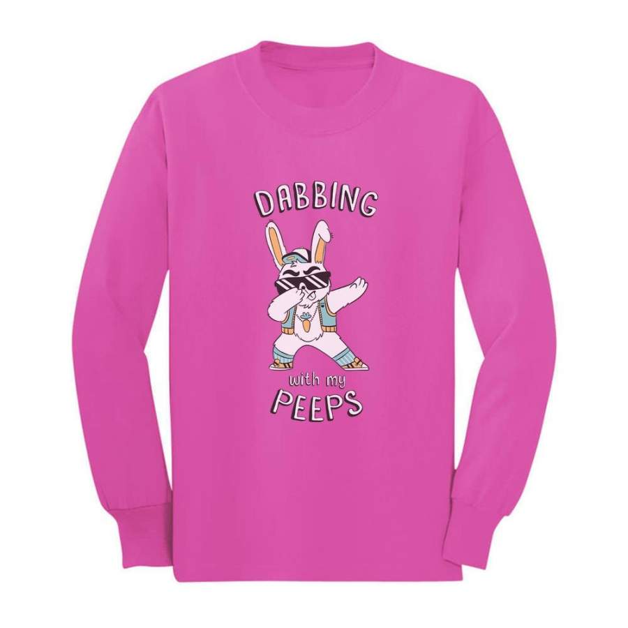 Dabbing With My Peeps Easter Bunny Toddler/Kids Long sleeve T-Shirt