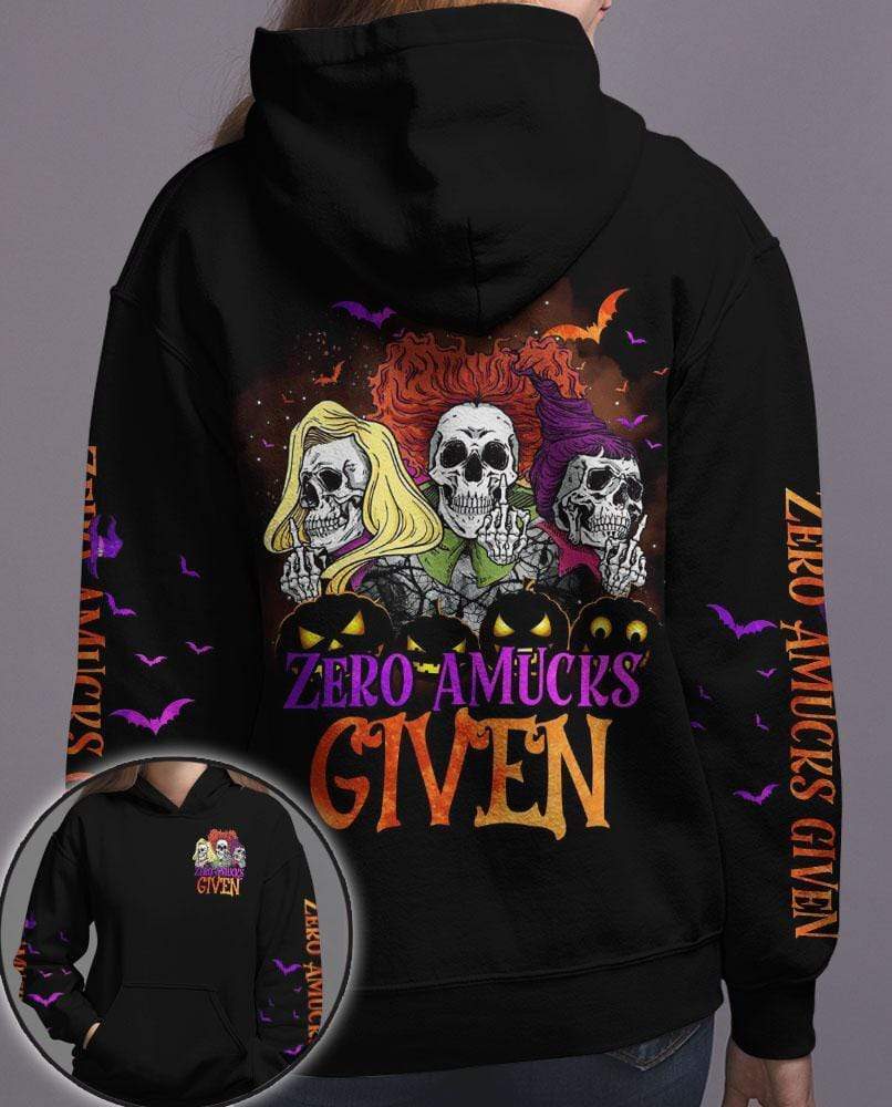 3 Witches Skull Zero Amucks Given Halloween Black 3D All-Over Print Unisex Hoodie