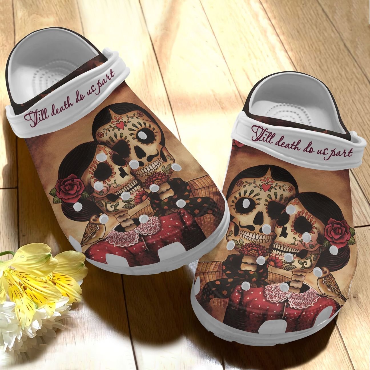 Skull Personalize Clog, Custom Name, Text, Fashion Style For Women, Men, Kid, Print 3D Whitesole Meant To Be