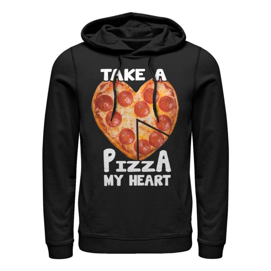 Lost Gods Men’s Pizza My Heart  Lightweight Hoodie Black