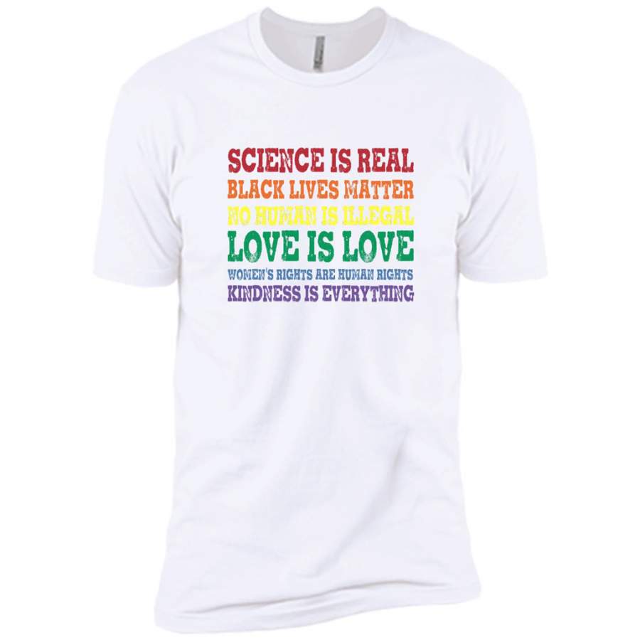 Science Is Real Black Lives Matter No Human Is Illegal Love Is Love – Canvas Unisex USA Shirt