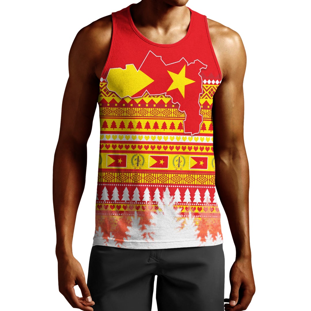 Tigray Men Tank Top Merry Christmas Mix African Pattern Lt13