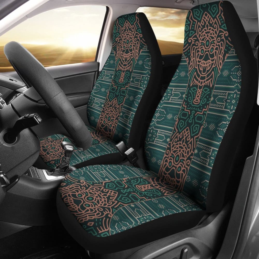 Aztec Elephant Burnt Orange Green Car Seat Covers 101819