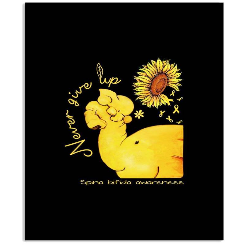 Yellow Elephant Spina Bidifa Never Give Up Meaningful Gift For Cancer Patients Vertical Poster