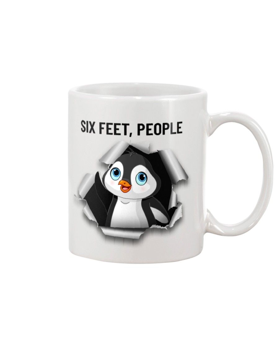 penguin six feet people Mug White 11Oz