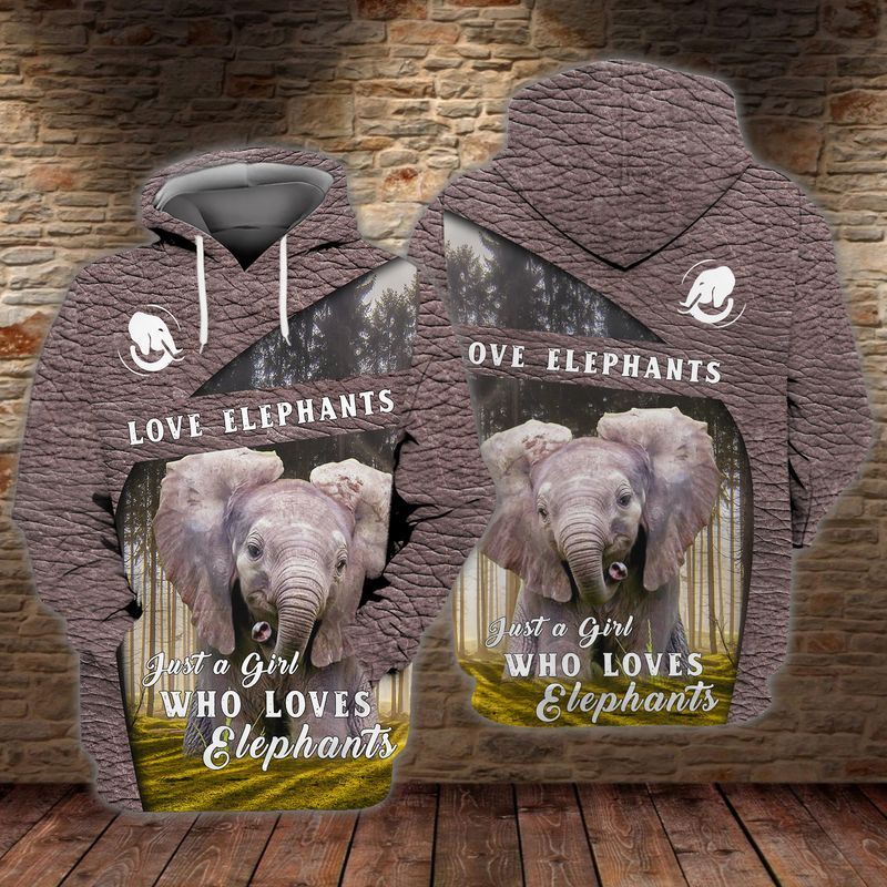 Love Elephants Just Girl Who Loves Elephants For Men And Women 3D Hoodie Zip Hoodie Y97