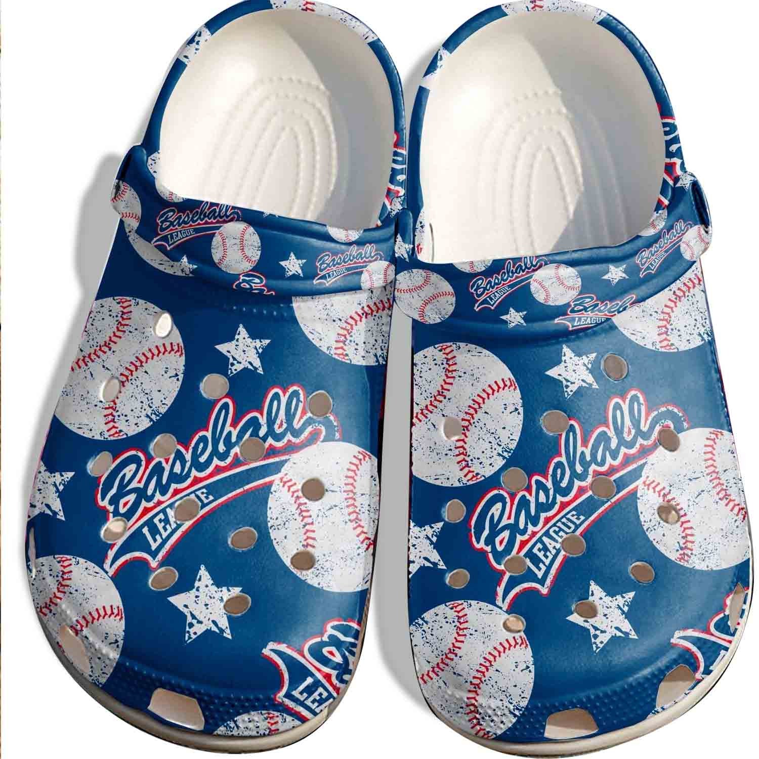 Baseball In Sky Crocss Shoes Clogs For Batter-Funny Baseball League Custom Crocss Shoes Clogs For Men Women