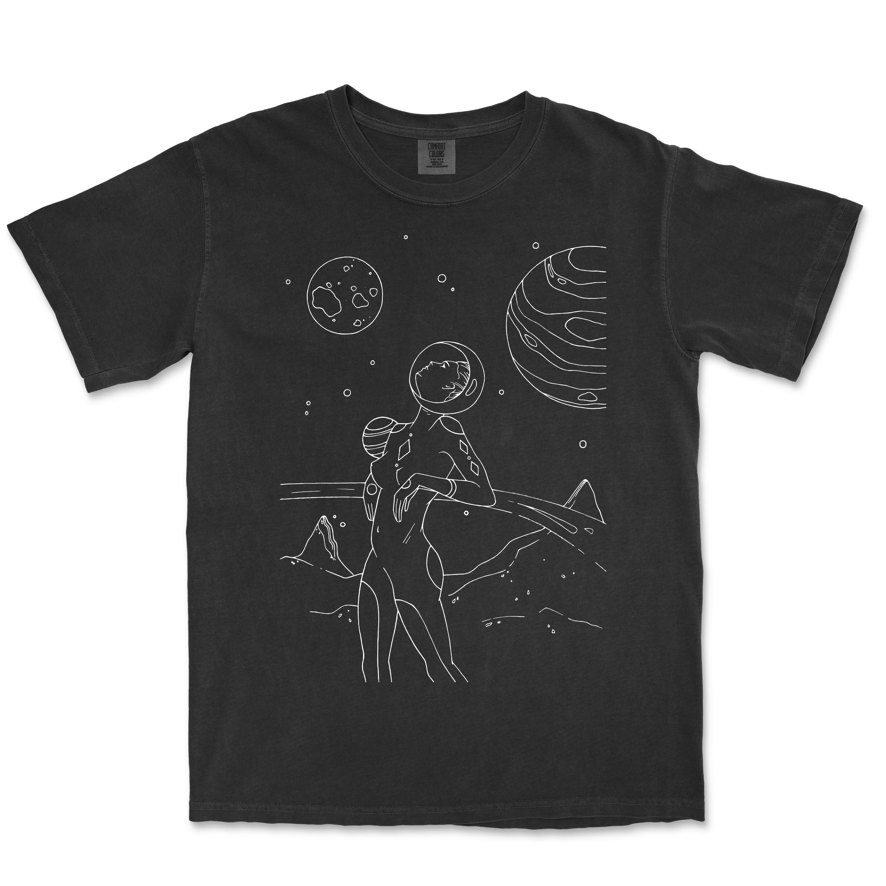 Space Girl Shirt, Cute Drawing shirt, Happy Tshirt, Cute Shirt, Minimalistic shirt, Comfort Colors Shirt