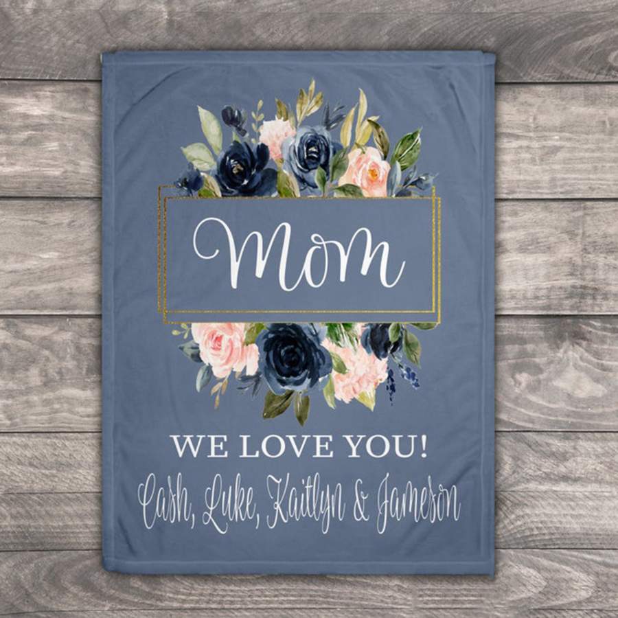 G2 Personalized Mom We Love You Floral Blanket Gsge