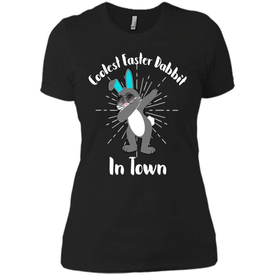 Dabbing Rabbit TShirt Coolest Easter Dabbit In Town Shirt Next Level Ladies Boyfriend Tee