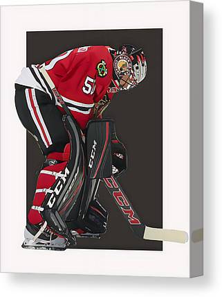 Corey Crawford Chicago Blackhawks Oil Art Joe Hamilton Canvas Print