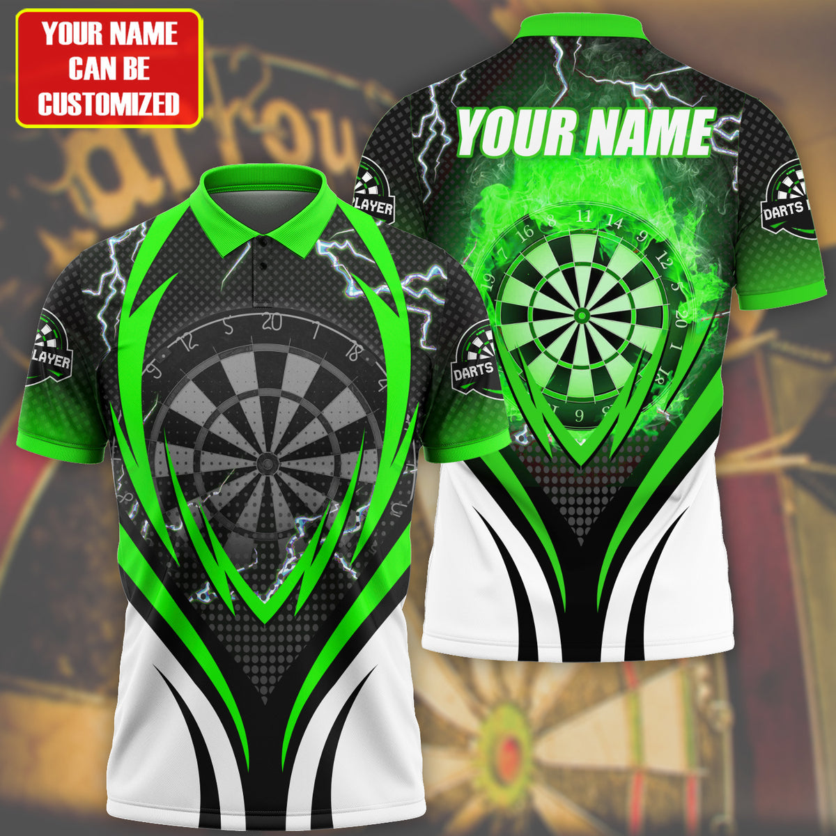 Personalized Name Polo Shirt For Darts Teams Multicolor, Shirt For Dart Player, Dart Shirt