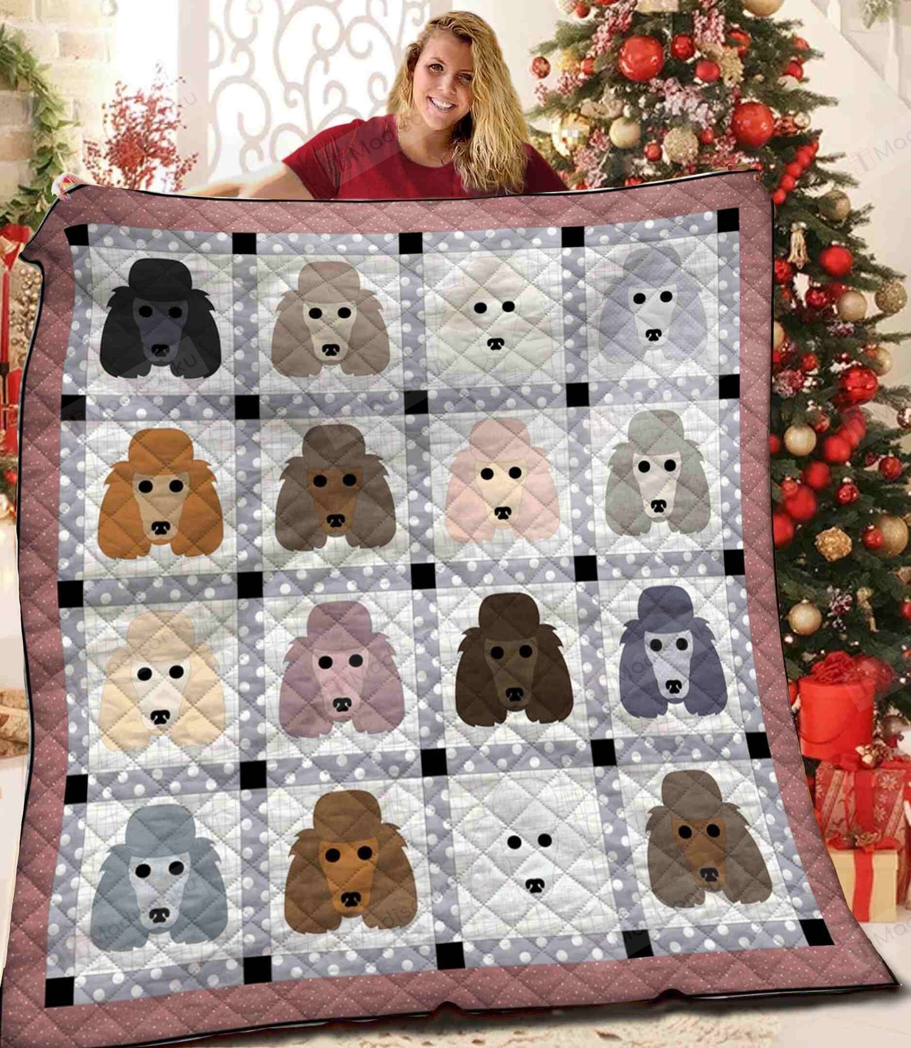 Poodle Dog Drawing Poodle Faces Quilt Blanket Great Customized Blanket Gifts For Birthday Christmas Thanksgiving Anniversary