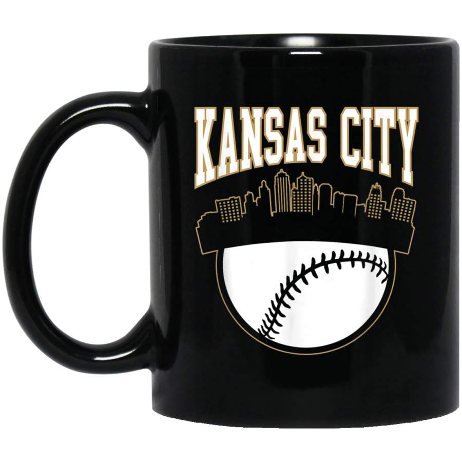 Kansas City Baseball Minimalist KC City Skyline Mug