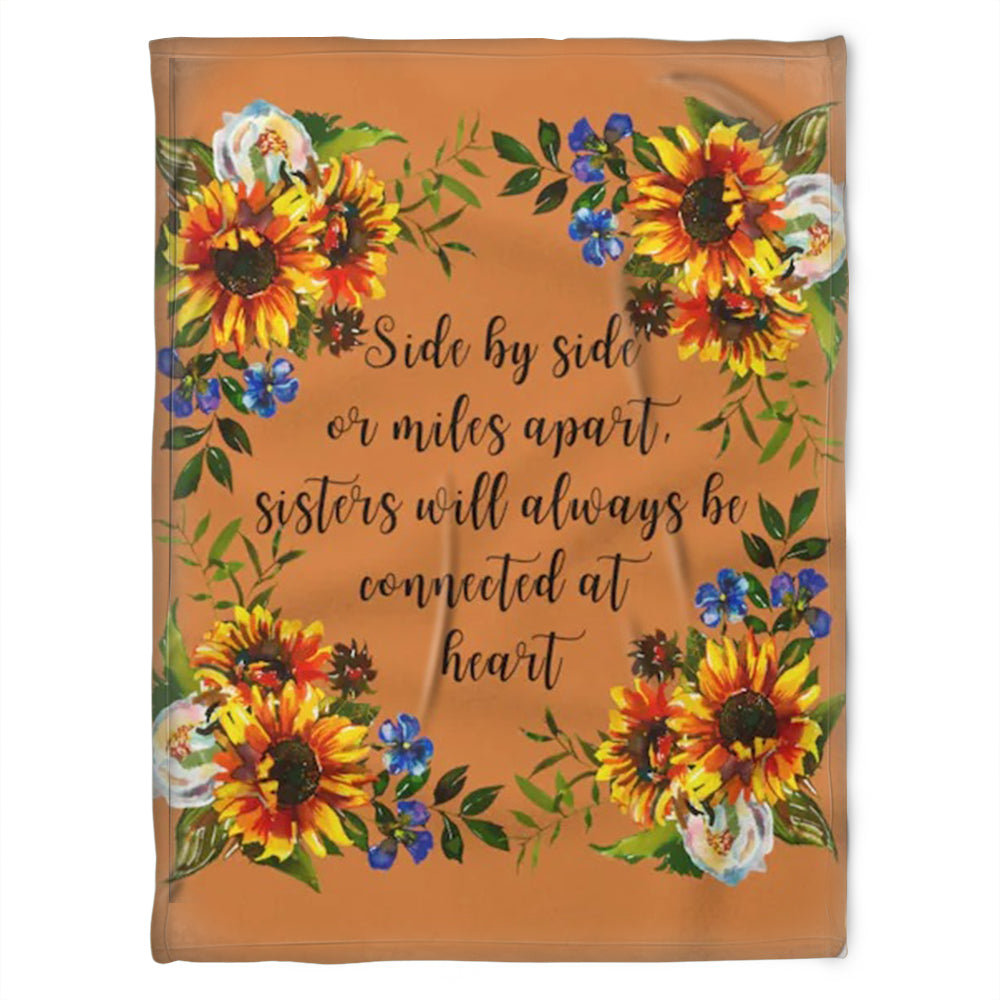 To My Sister Blanket, Sister Will Always My Heart, Gift For Sister Family Home Decor Bedding Couch Sofa Soft And Comfy Cozy