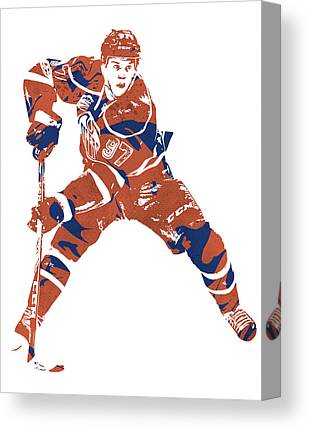 Connor Mcdavid Edmonton Oilers Pixel Art 4 Joe Hamilton Canvas Print