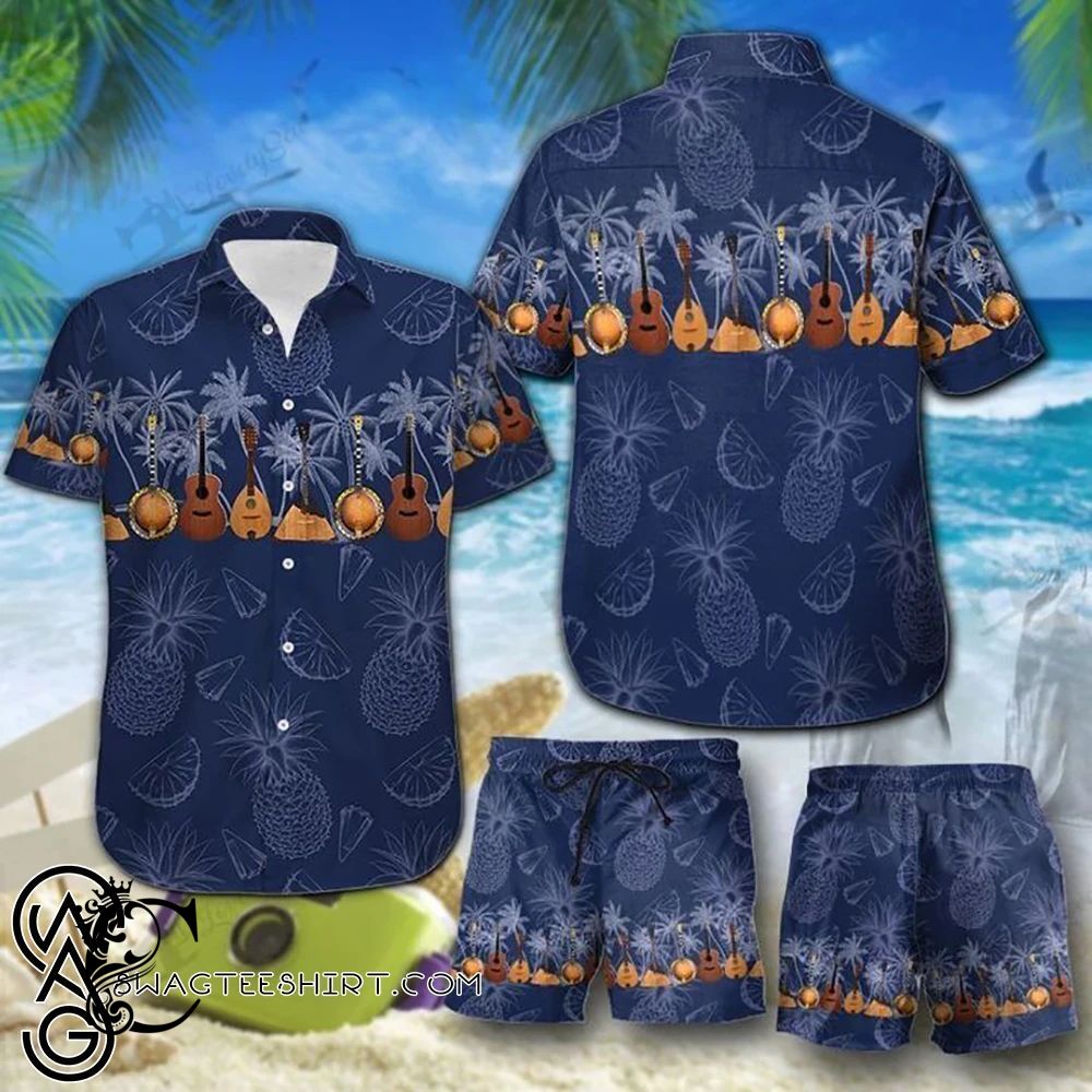 Beach Shirt Tropical Guitar Hawaiian Shirt- Chillicothemall