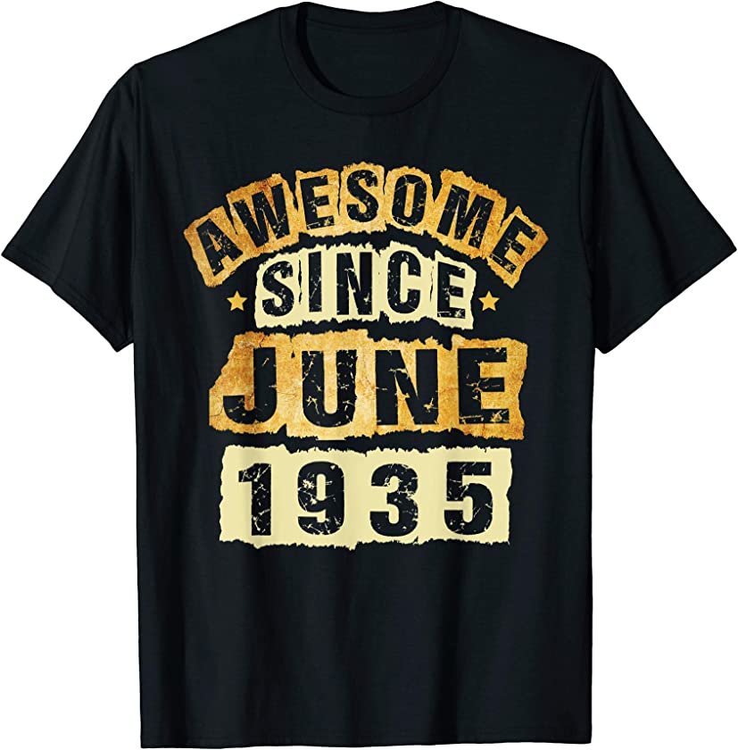 Vintage June 1935 85 Year Old 85th Birthday Gift Men Women T-Shirt