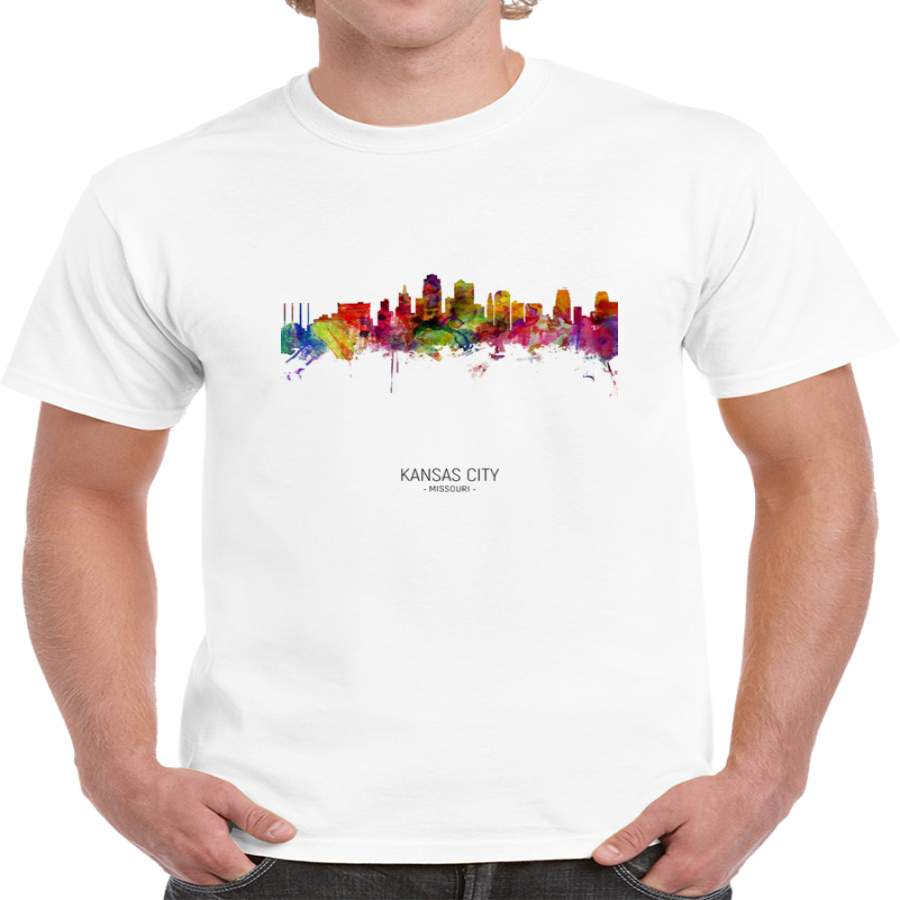 Kansas City Rainbow Skyline T Shirt