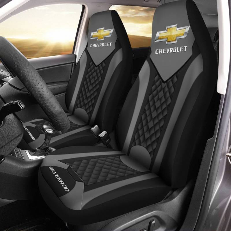 Chevrolet Silverado LPH Car Seat Cover (Set of 2) Ver 3 (Black)