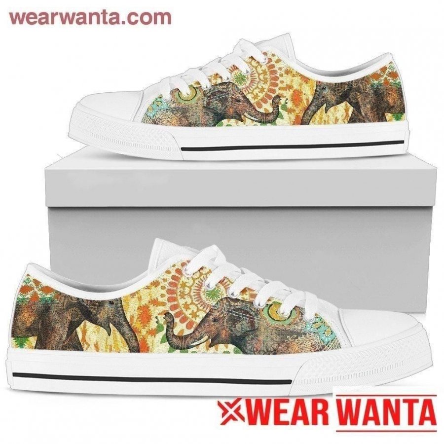 Boho Elephant Women's Sneakers Shoes Converse Style