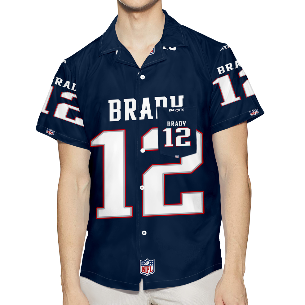 New England Patriots Brandy 12 Uniform 3D All Over Print Summer Beach Hawaiian Shirt With Pocket