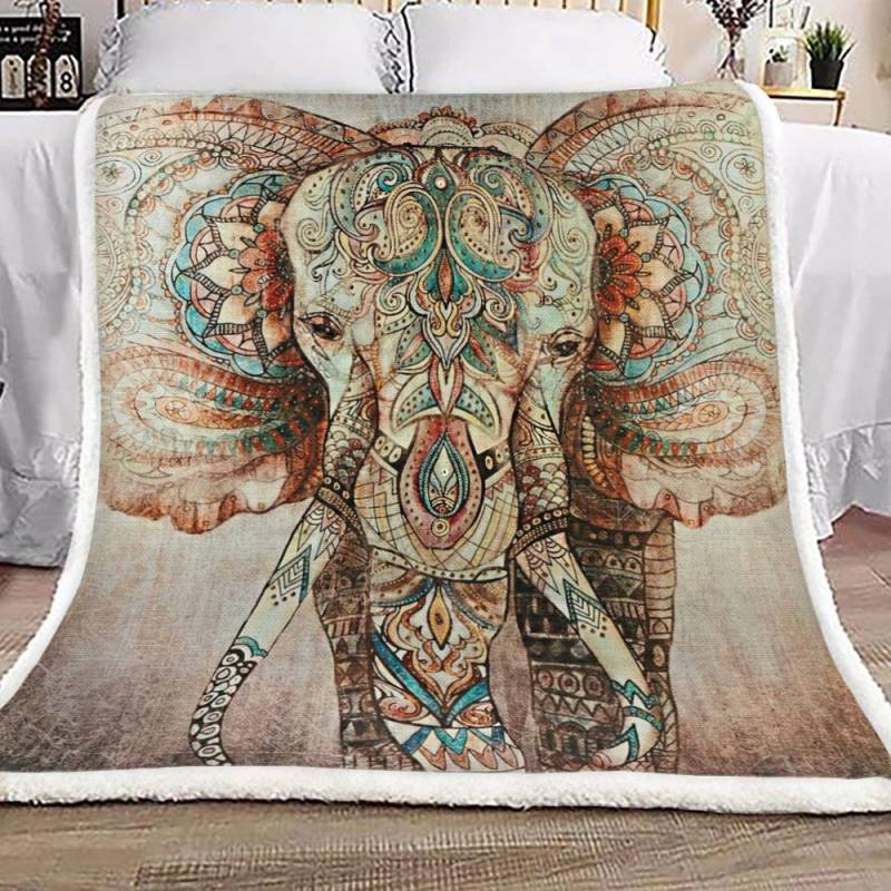 Mandala Elephant TG1501069S Sherpa Fleece Blanket