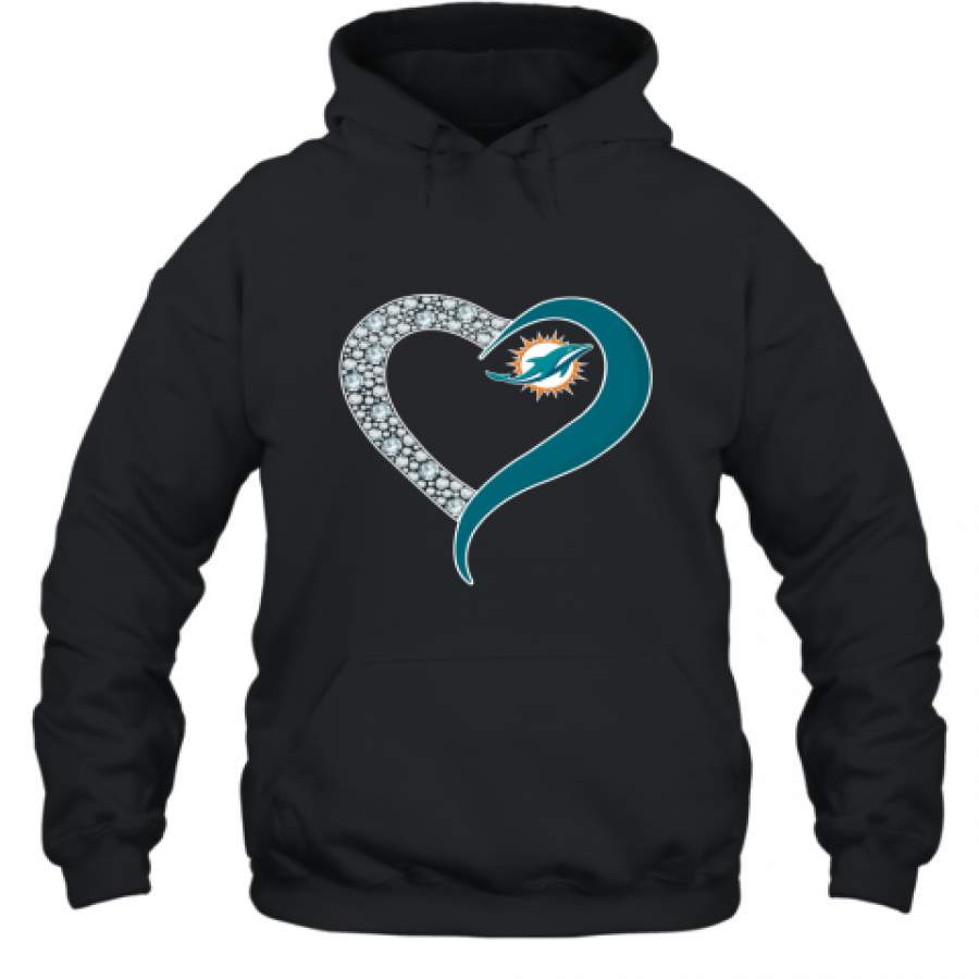 Diamond Miami Dolphins Heart shirt Hoodie