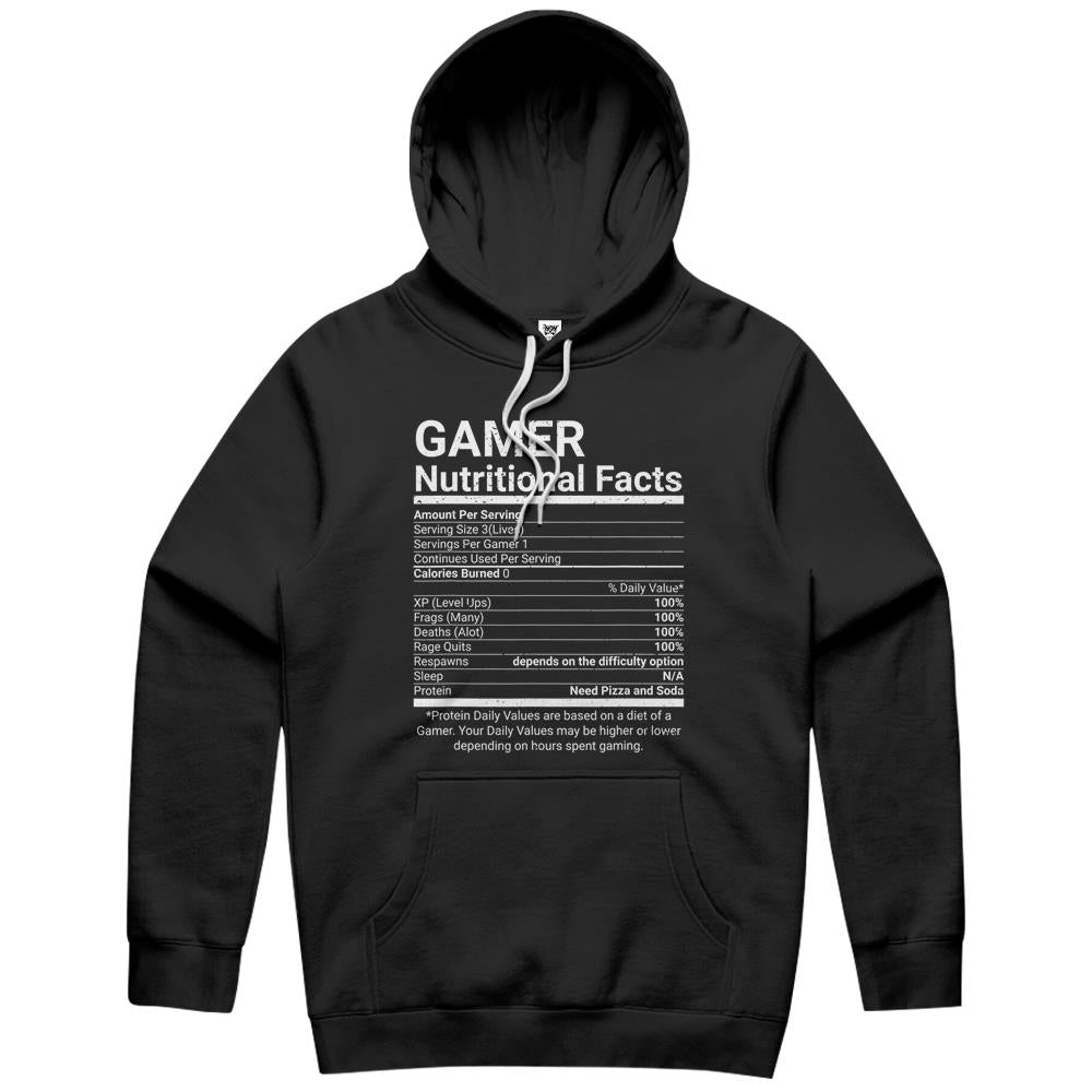 Nutritional Facts Shirt, Gamer Nutrition Facts Shirt, Gamer Nutritional Facts Video Games Computer Nerd Hoodie