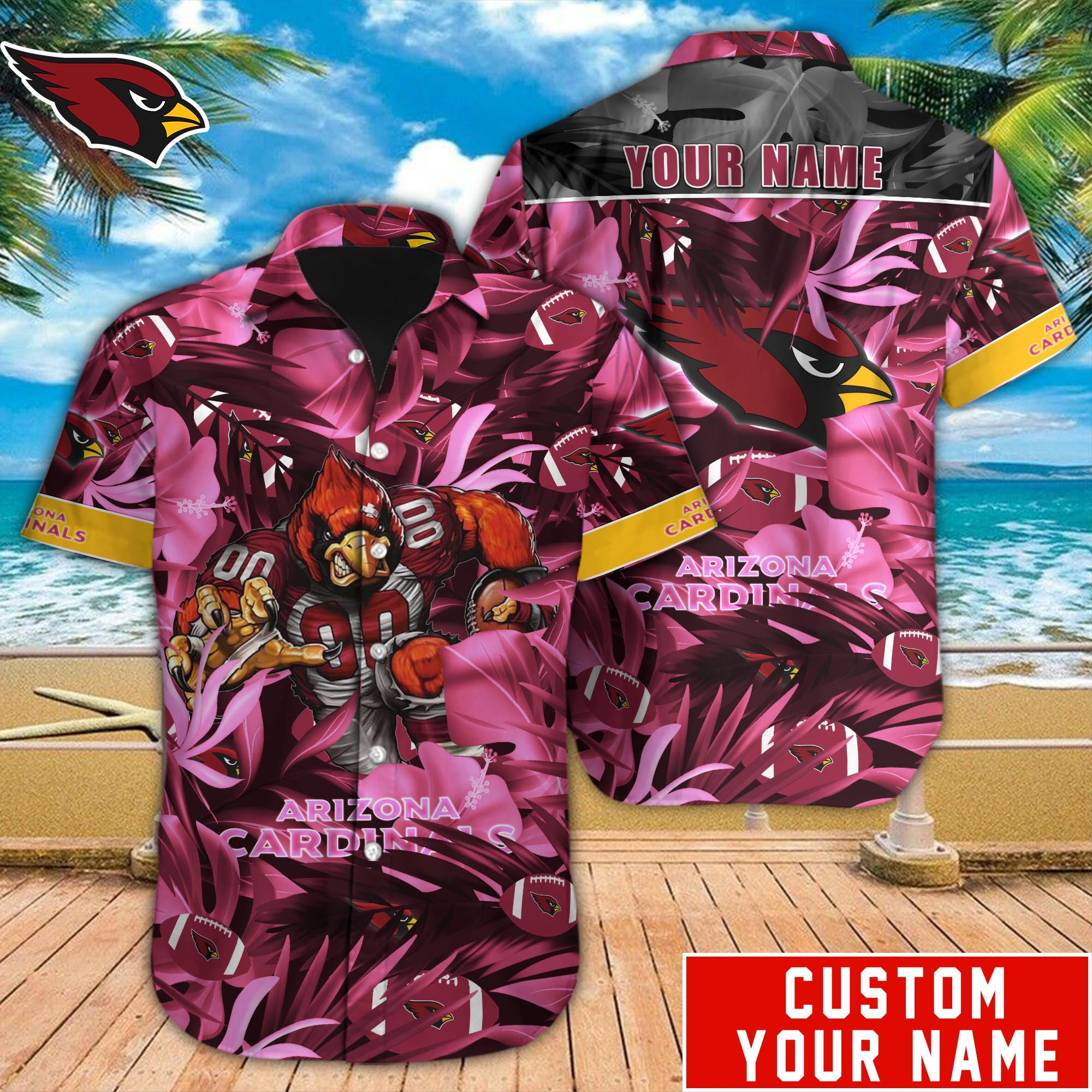 Arizona Cardinals Nfl-Hawaiian Shirt Custom M-40574