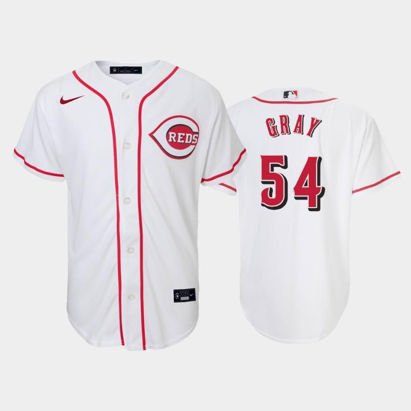 54 Sonny Gray Youth Reds Home White Jersey