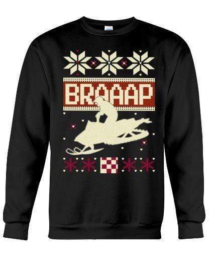 Braap Christmas Snowmobile – Unisex – Sizes Small to 5XL Ugly Christmas Sweater