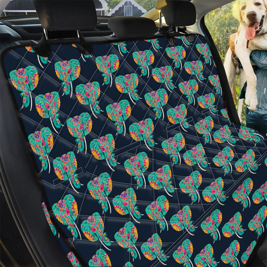 Indian Tribal Elephant Pattern Print Pet Car Back Seat Cover