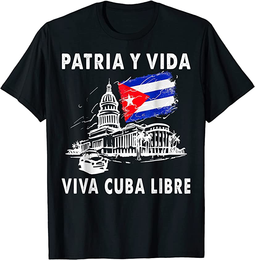 Viva Cuba Libre Patria Y Vida Vintage Cuban Revolution Cuba T-Shirt