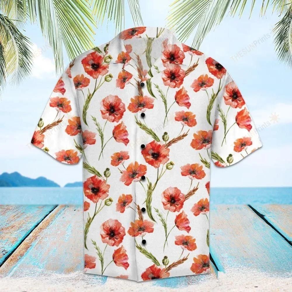 Poppy Aloha Hawaii Shirt Colorful Short Sleeve Summer Beach Casual For Men And Women Ha40208