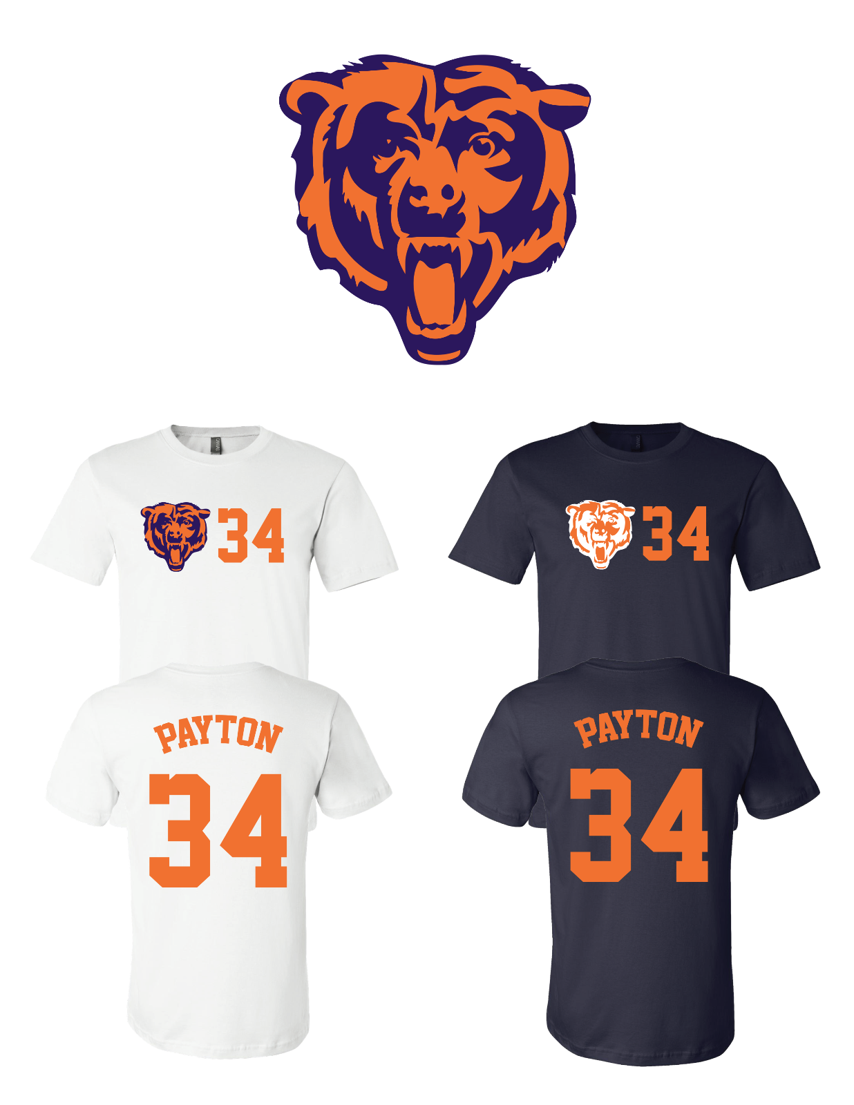 Walter Payton #34 Chicago Bears  Jersey Player Shirt