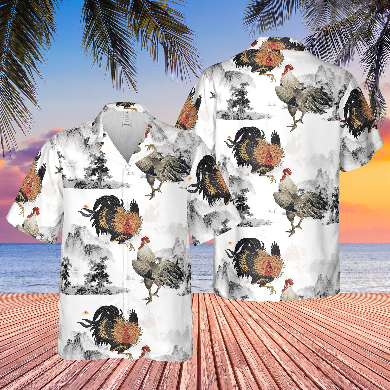 Gorgeous Chicken Floral Art Hawaii Shirt 2 Ha11752